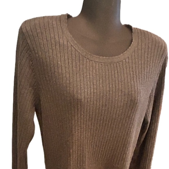 NWOT XL Liz Claiborne Stain Resistant browning sleeve ribbed lightweight sweater - Picture 5 of 12